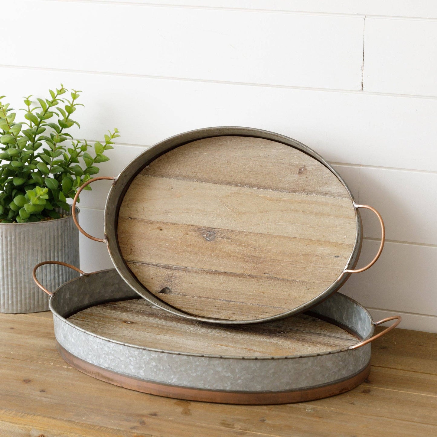 Trays - Copper and Galvanized Metal (SET OF 2)