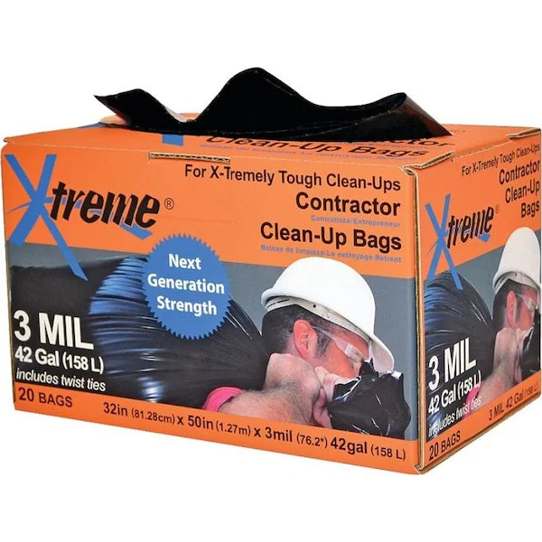 Xtreme Contractor Clean-Up Bag, 42 gal Capacity