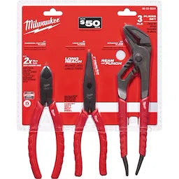 Milwaukee Comfort Grip Pliers Kit - 3 PC