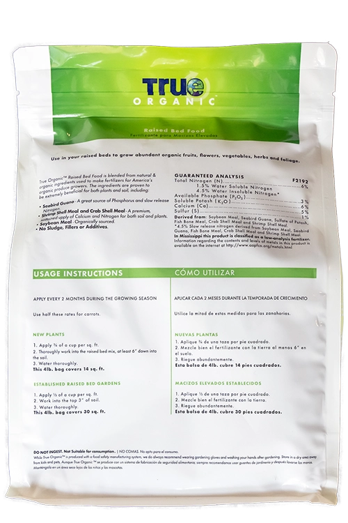 True-Organic Raised Bed Fertilizer 4lb.