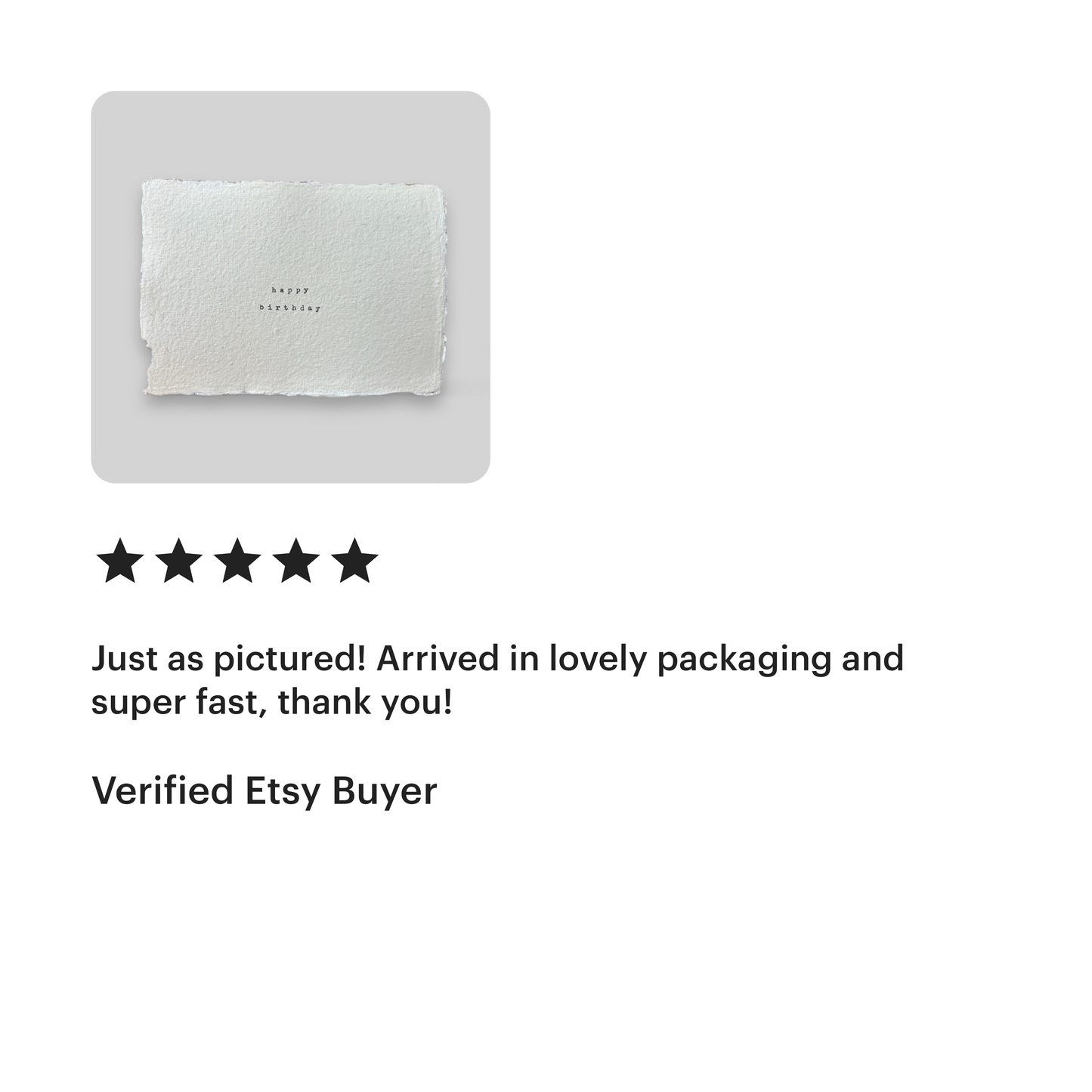 Handmade typewritten birthday postcard