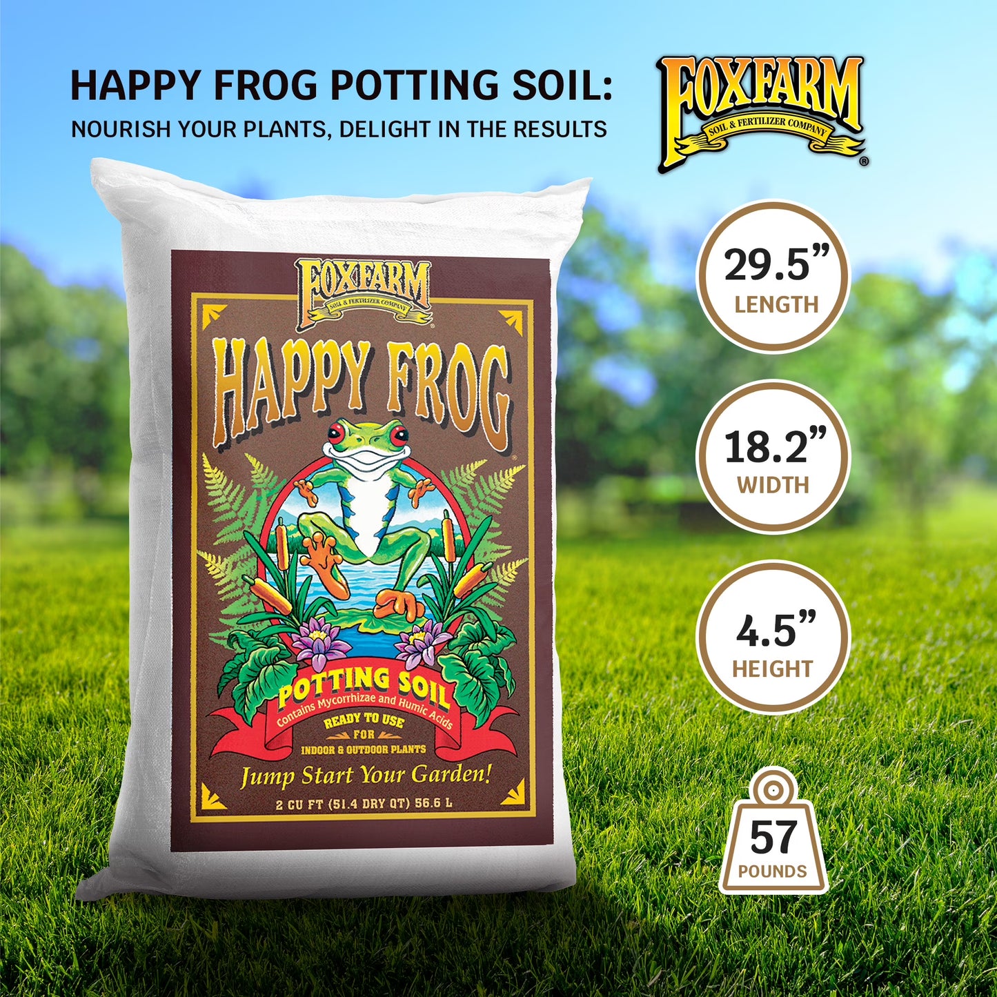 Foxfarm Happy Frog Ph Adjusted Garden Potting Soil Mix 2 Cubic Feet