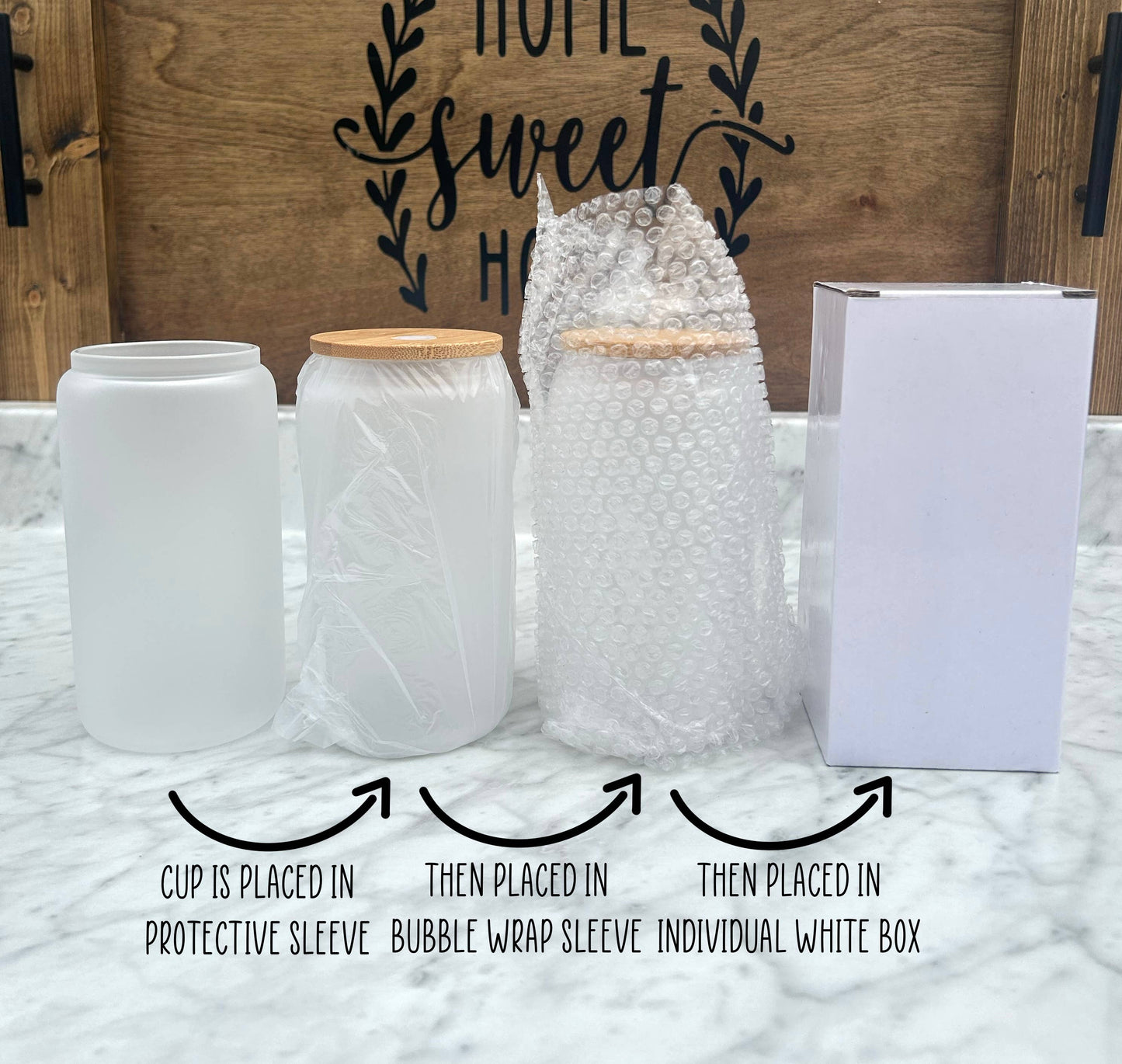 Mountain Forest Waterfall 16oz Frosted Libbey Glass Tumbler