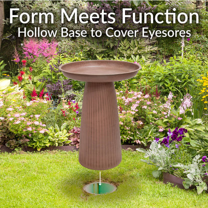 Gleeful Garden Metal Outdoor Bird Bath - Matte Canyon Clay