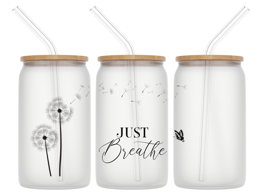 Just Breathe 16oz Libbey Glass Tumbler