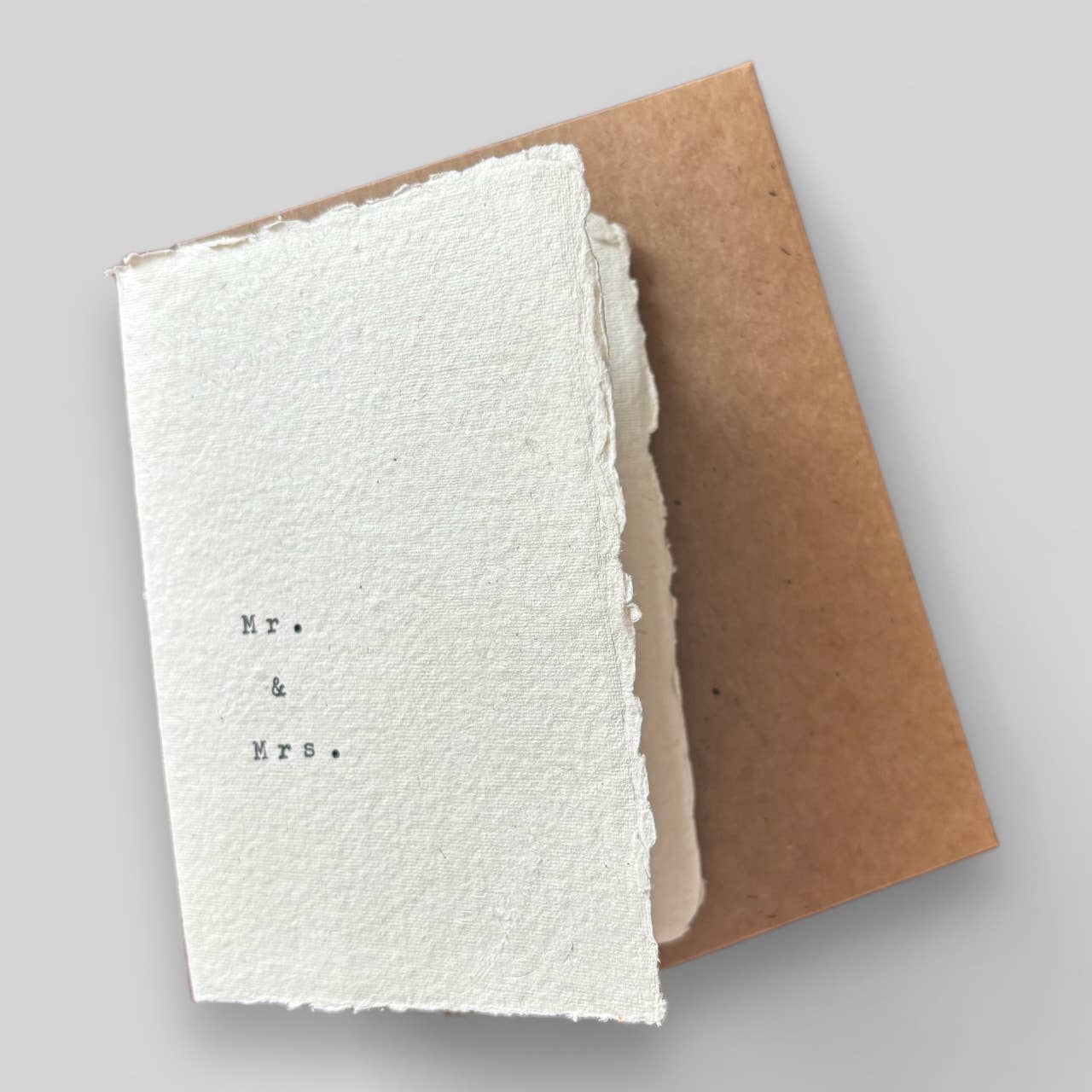 Handmade typewritten wedding card
