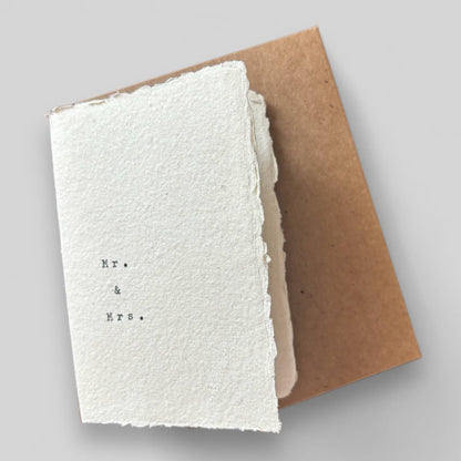 Handmade typewritten wedding card
