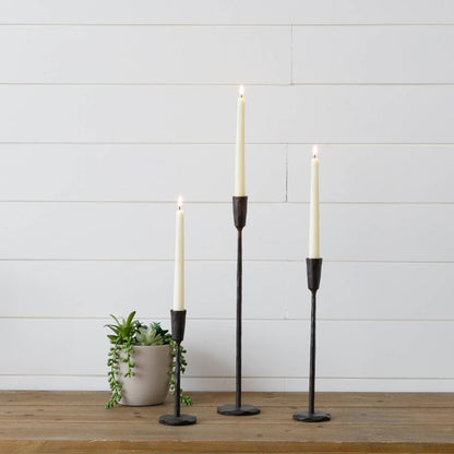 Candle Holders - Black Iron (Set Of 03)