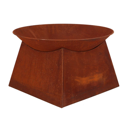 Fire Bowl W/Stand, Steel, Rust