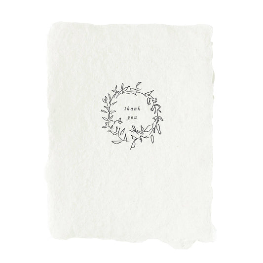 Thank you wreath note card