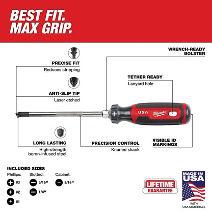 Milwaukee Cushion Grip Screwdriver Set (USA)