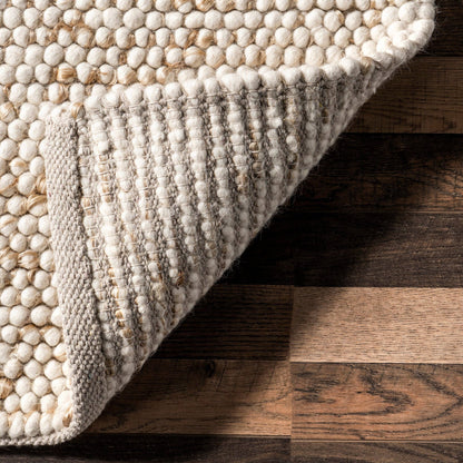 Deeanna Casual Textured Wool Area Rug