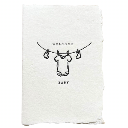 Welcome baby clothesline card