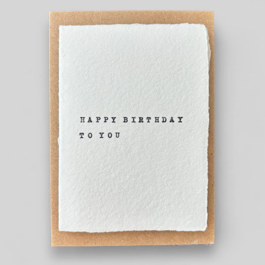 Handmade typewritten happy birthday card