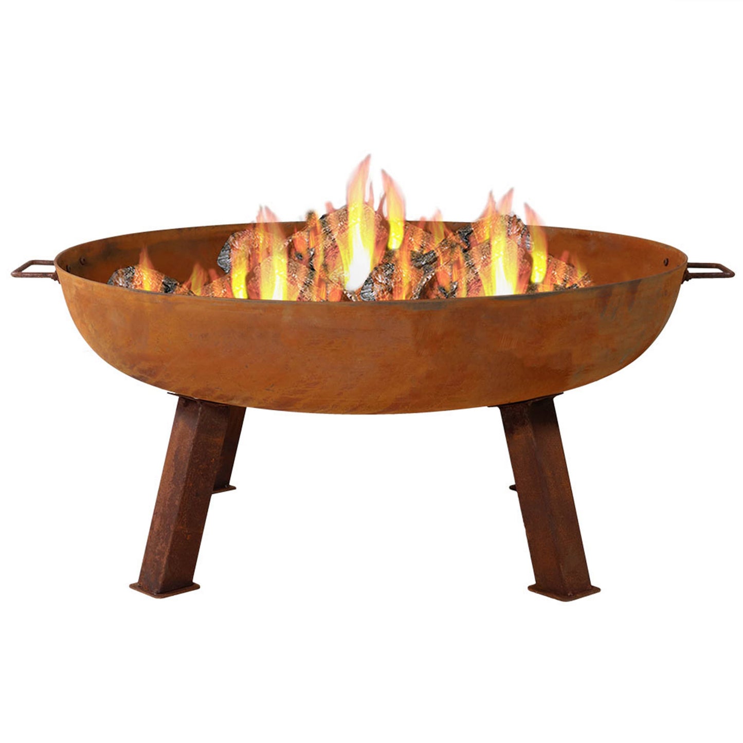34 in Rustic Cast Iron Fire Pit Bowl with Stand