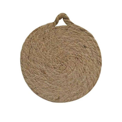 Round Woven Natural Trivets with Handle