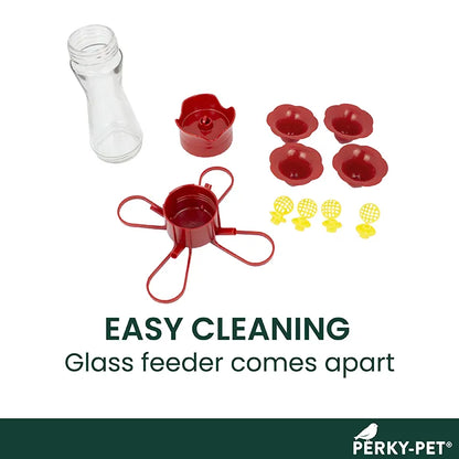 Perky-Pet® Pinch-Waist Glass Hummingbird Feeder - 8 Oz Nectar Capacity