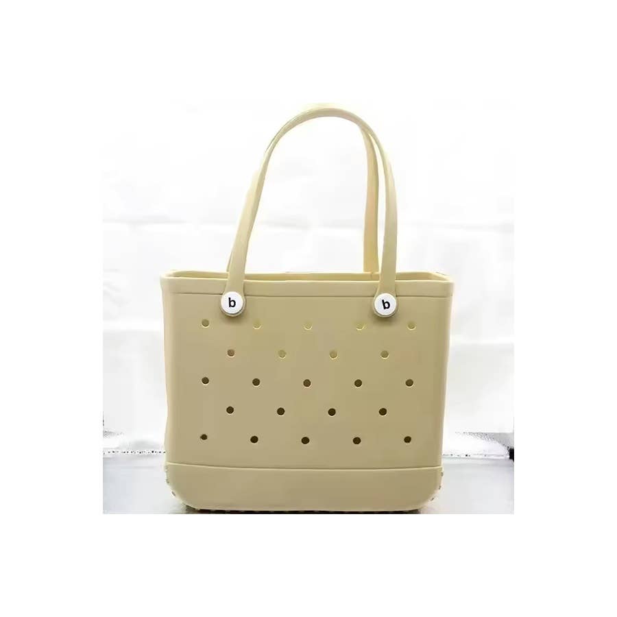 Summer Rubber Tote Solid Color Jelly Beach Bags