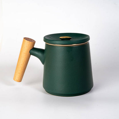 12oz Tea Mugs with Lid and Infuser for Loose Leaf Tea Mountain Range Green (4/48)