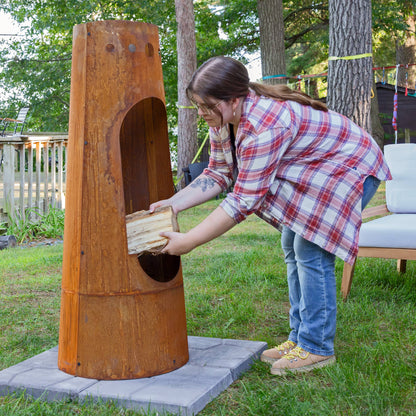 50 in Santa Fe Wood Burning Chiminea Fire Pit with Log Grate
