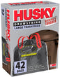 Husky 33 Gal Drawstring 42 Ct Black Large Trash Bag