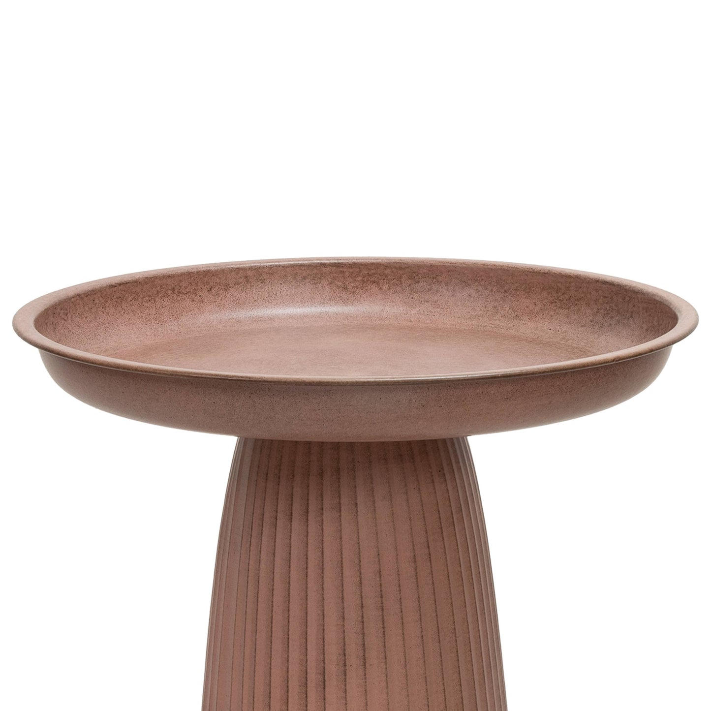 Gleeful Garden Metal Outdoor Bird Bath - Matte Canyon Clay