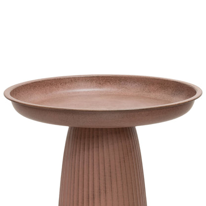 Gleeful Garden Metal Outdoor Bird Bath - Matte Canyon Clay
