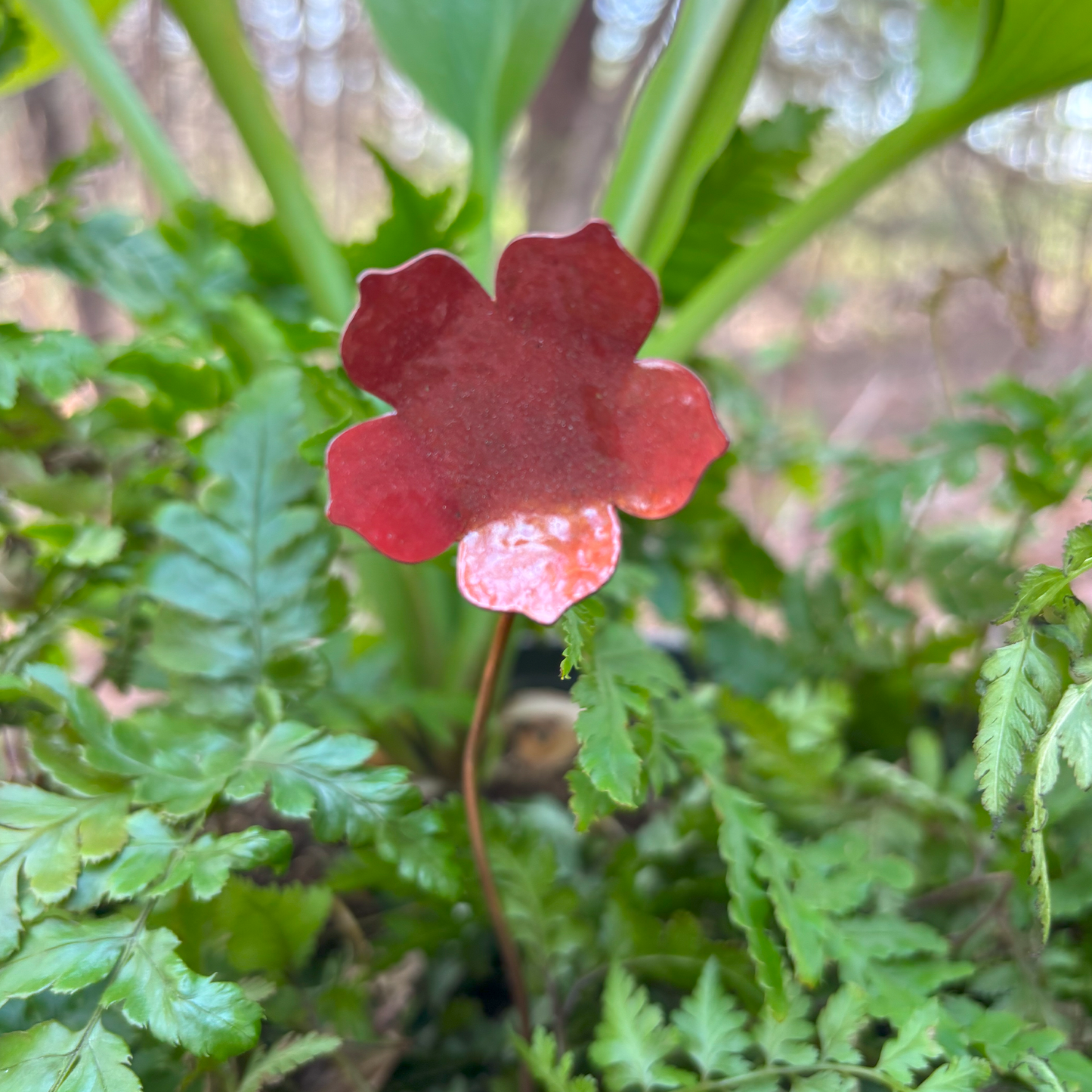 Enamel 5 Petal Flower Stem