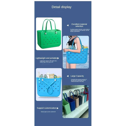 Summer Rubber Tote Solid Color Jelly Beach Bags