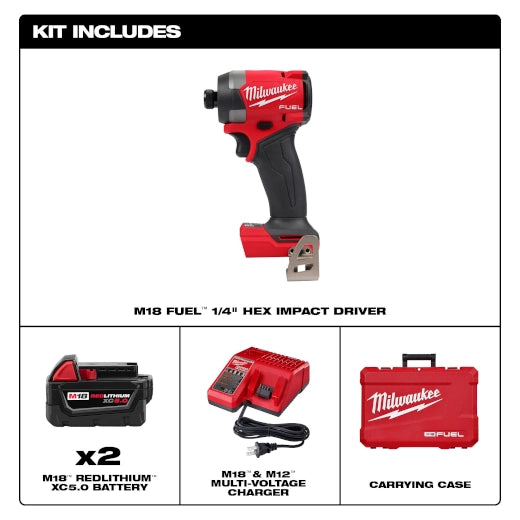 Milwaukee M18 FUEL™ 1/4" Hex Impact Driver Kit