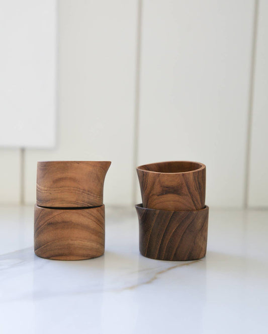 Teak Wood Creamer Pitcher