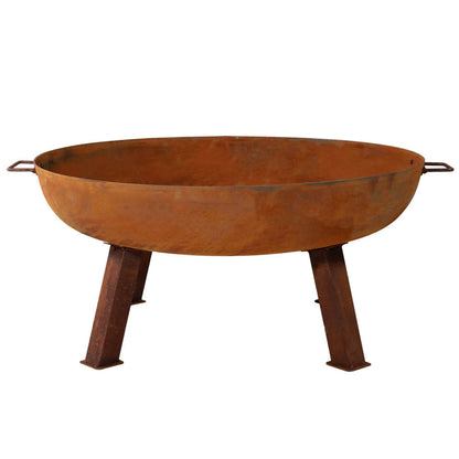 34 in Rustic Cast Iron Fire Pit Bowl with Stand