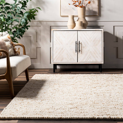 Deeanna Casual Textured Wool Area Rug