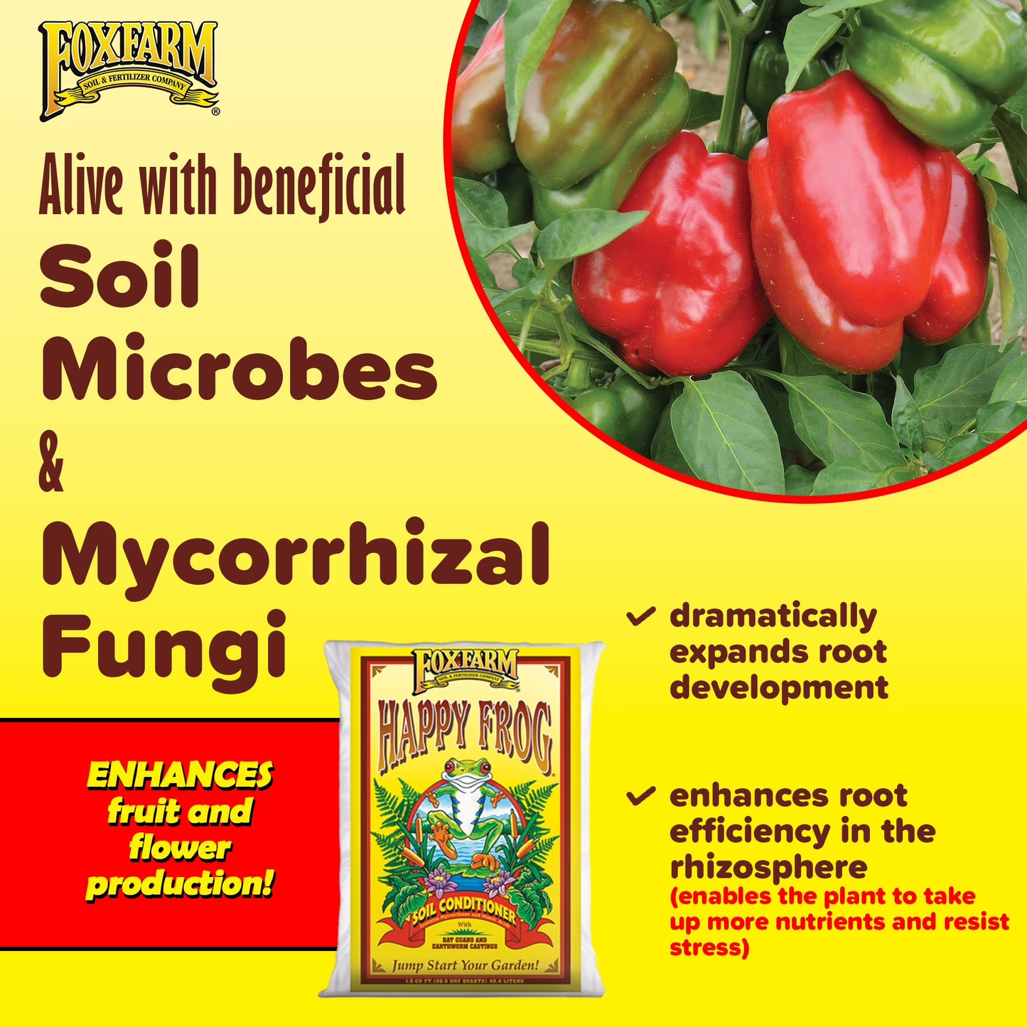 FoxFarm Happy Frog Soil Conditioner, 1.5cu ft – Contains Mycorrhizae and Humic Acids - Increases Root Efficiency and Micronutrient Uptake, Use on All New Plantings