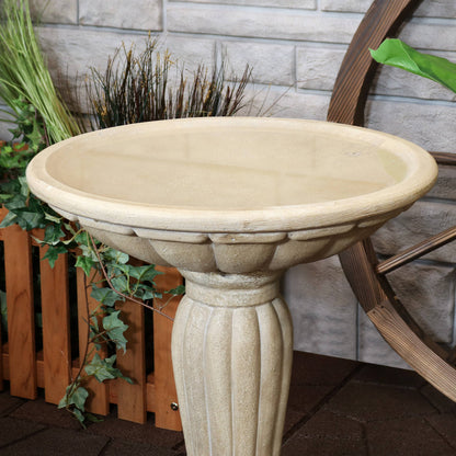 Grecian Reinforced Concrete Bird Bath - 16 in - White