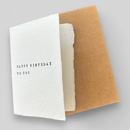 Handmade typewritten happy birthday card