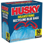 Husky Trash Bag with Drawstring, 30 gal Capacity, Blue