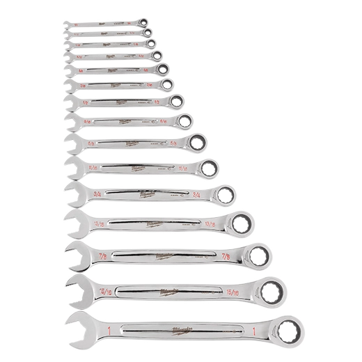 Milwaukee 15pc Ratcheting Combination Wrench Set - SAE