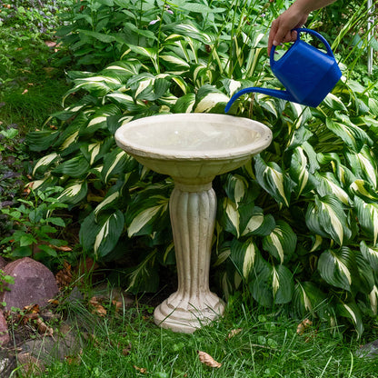 Grecian Reinforced Concrete Bird Bath - 16 in - White