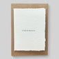 White Handmade Typewritten Thankyou Card - Fine Texture