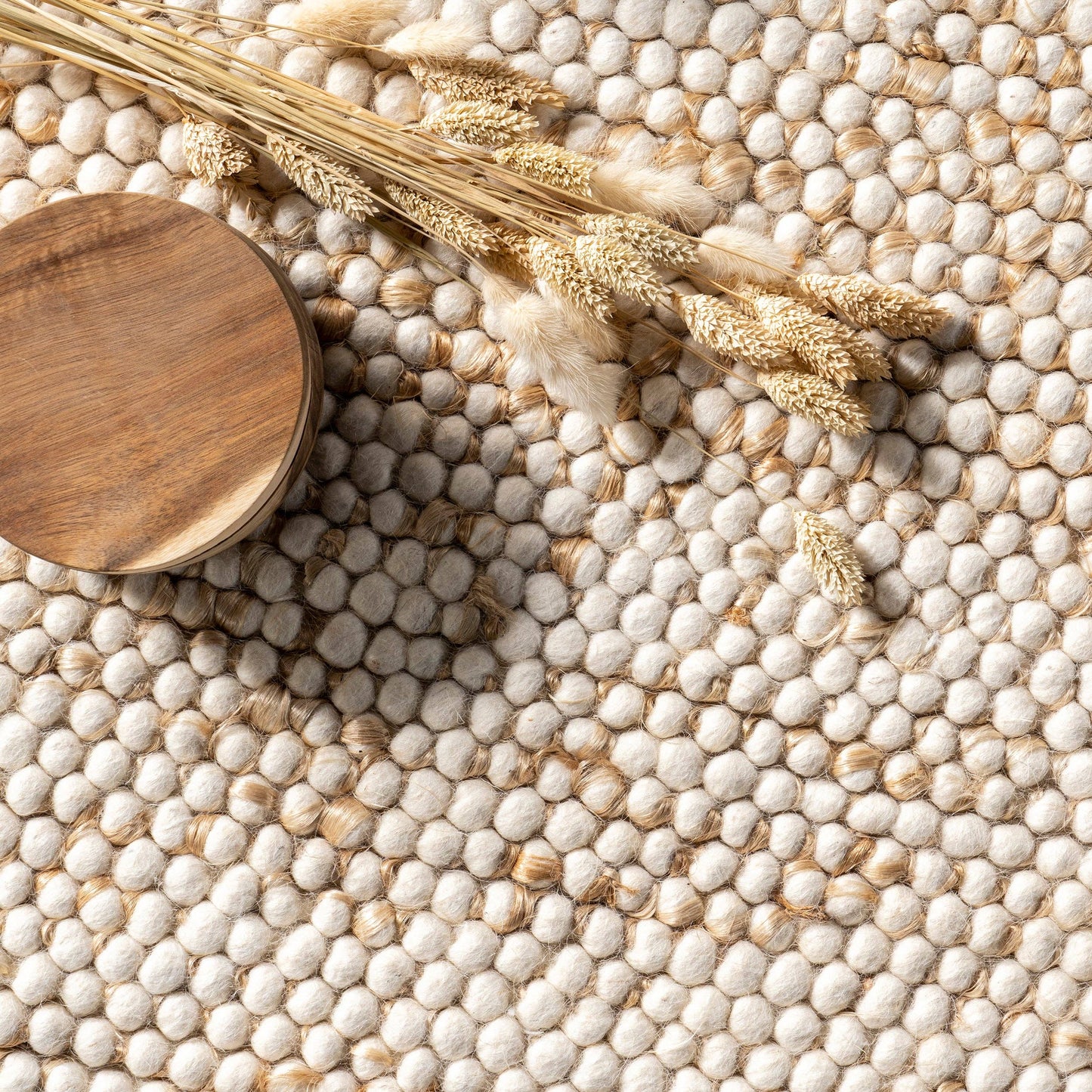 Deeanna Casual Textured Wool Area Rug