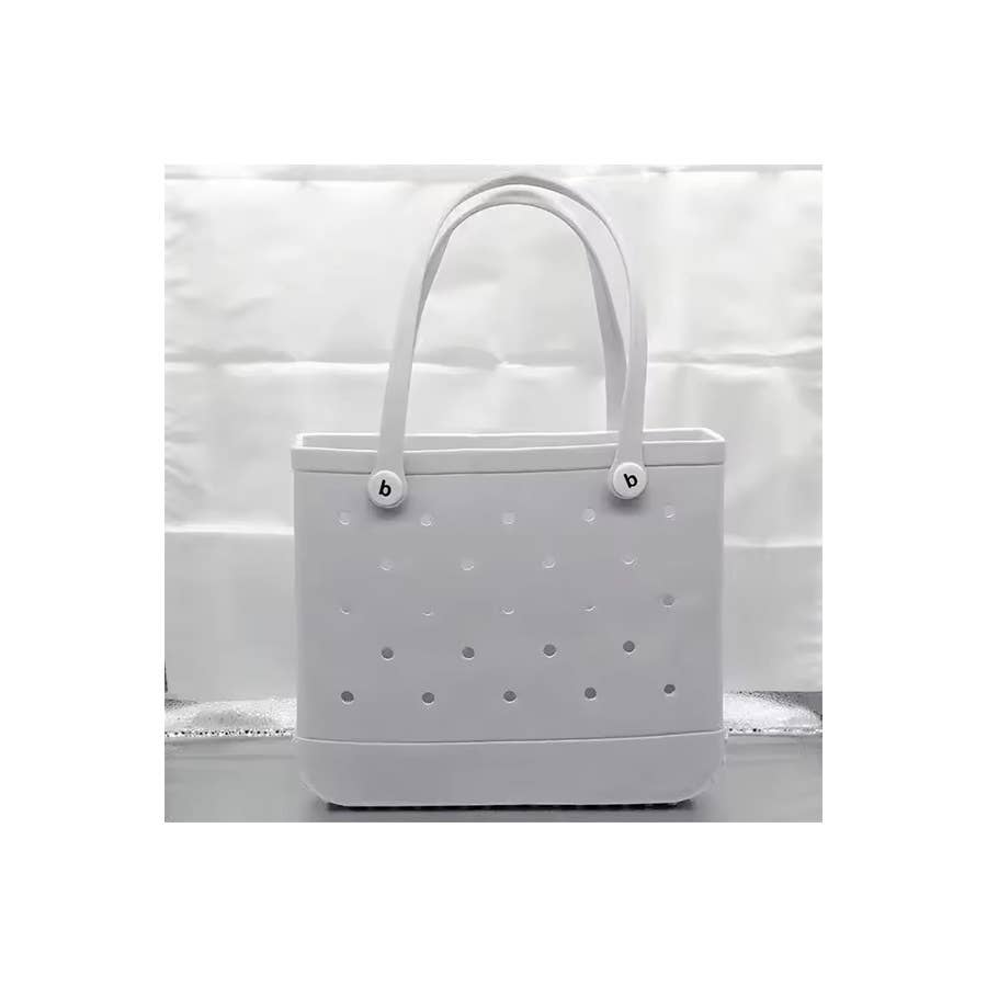 Summer Rubber Tote Solid Color Jelly Beach Bags