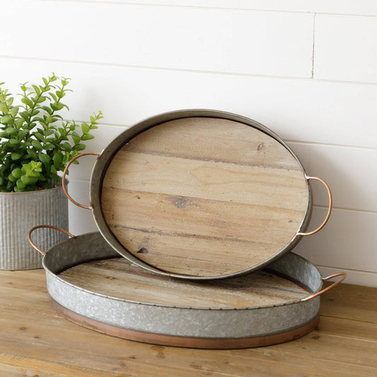 Trays - Copper and Galvanized Metal (SET OF 2)