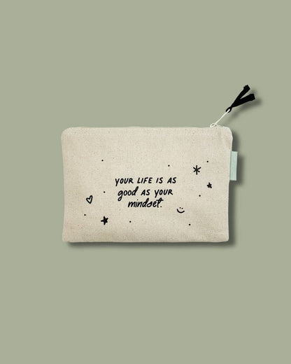 Live Joyfully Small Canvas Zipper Pouch