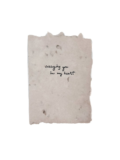 Carrying you in my heart card
