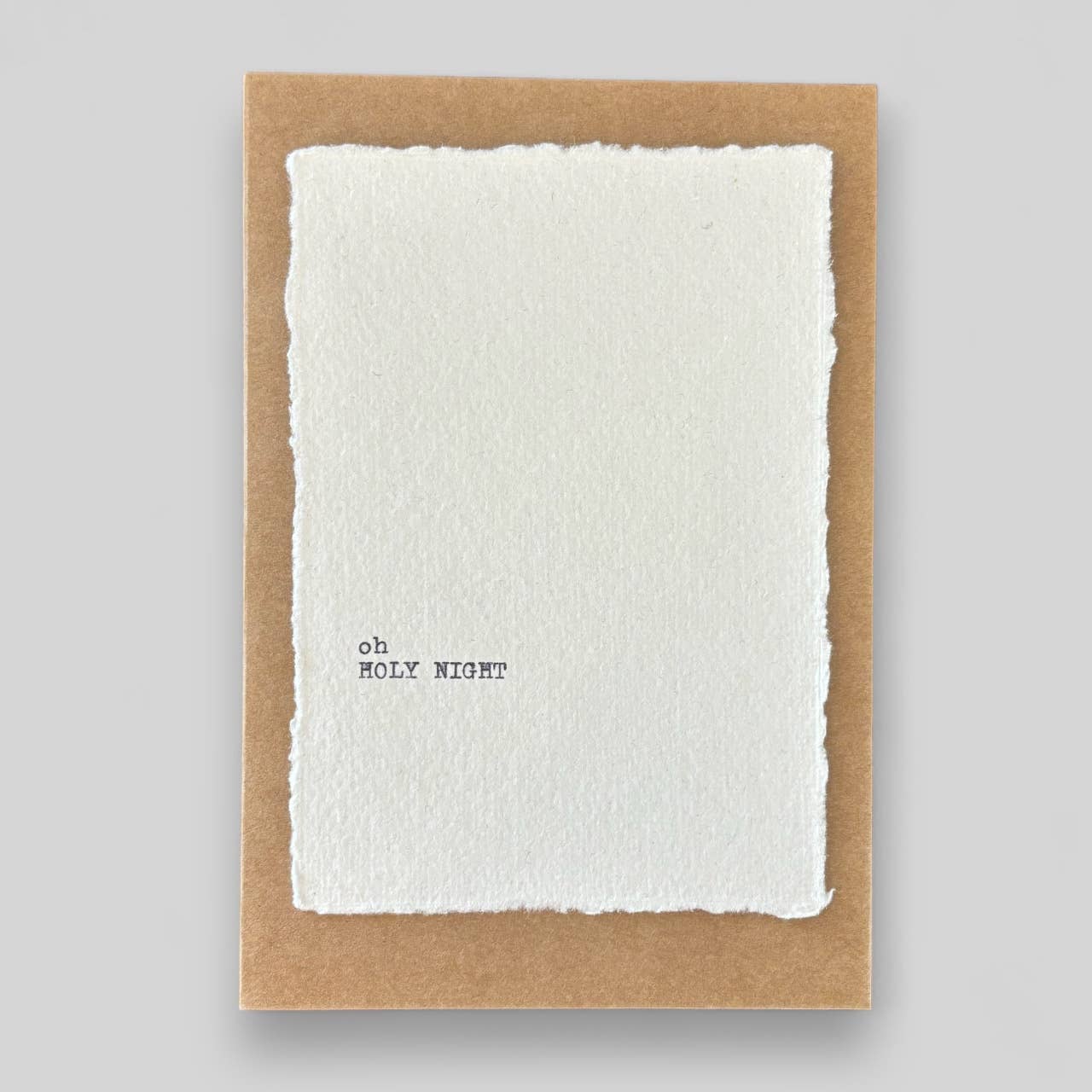 Handmade Typewritten Christmas Card - One Panel Design