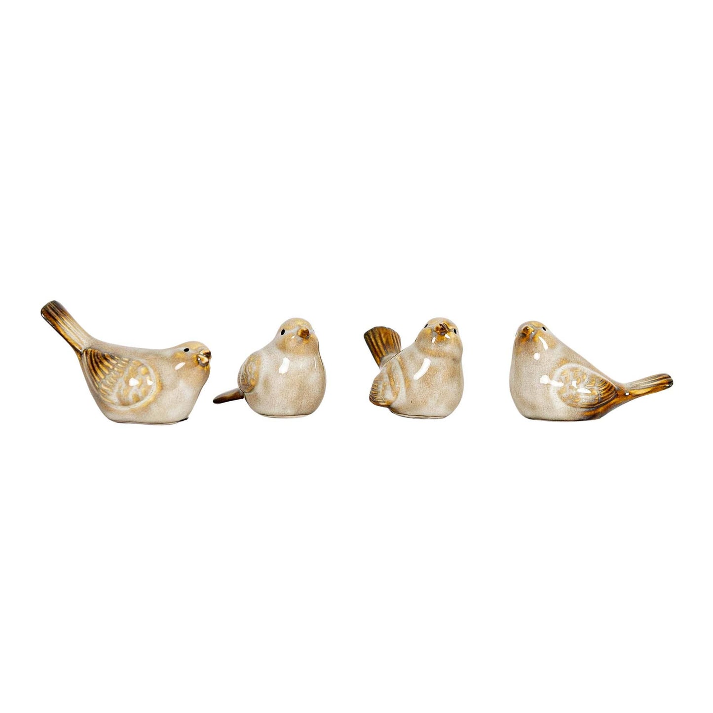 Nalin Bird Figures White, Set Of 4