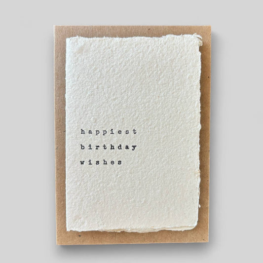 Handmade typewritten birthday card