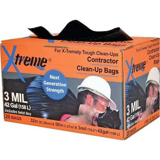 Xtreme Contractor Clean-Up Bag, 42 gal Capacity