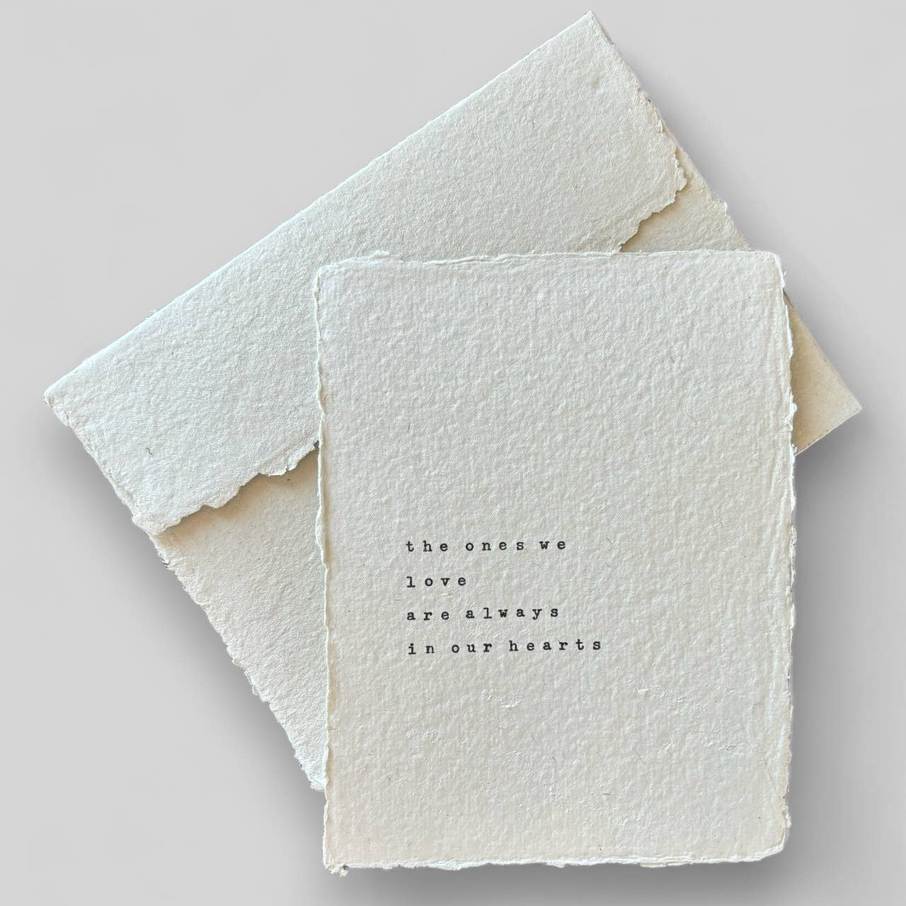 Handmade typewritten sympathy card